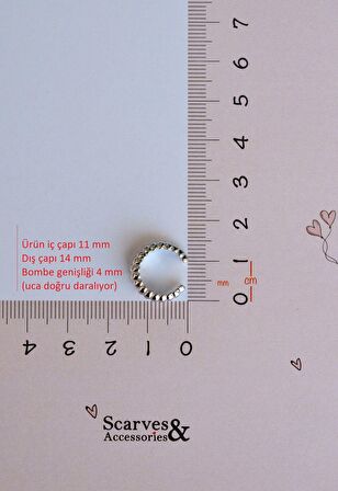 Bombeli Earcuff Sıkıştırmalı Kıkırdak Küpesi Gümüş Renkli