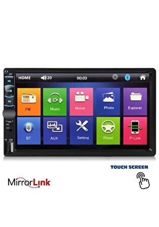 Kamosonic Ks-g753 Double Teyp 7'' Mirrorlink Bt/usb/sd/fm/aux Geri Görüş Kamerası Hediyeli