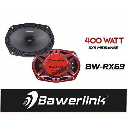 Bawerlink Bw-rx69 Deprem Serisi Oval Kurşun Göbek 6x9 Oto Midrange Hoparlör Çifti 800w-400w Rms