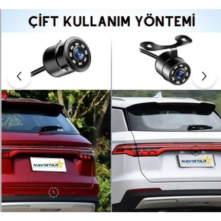 Bawerlink BW-47 720P AHD Kelebek Araç Geri Görüş Kamerası Beyaz LEDli IP68 Su Geçirmez 170° Geniş Açı