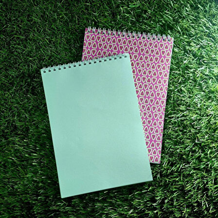 ÇİZGİSİZ YEŞİL SAYFALI 2Lİ SET BLOKNOT DEFTER