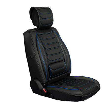 Ford Tourneo Courier 2+1 Parçalı Lüx Deri Oto Koltuk Kılıfı Ön Arka Takım Eagle SİYAH MAVİ
