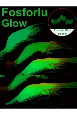ea genset Fosforlu Glow Silikon Karides Yapay Yem Beyaz