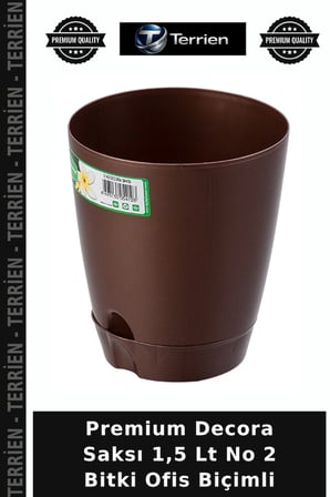 Premium Decora Saksı 1,5 Lt No 2 Bitki Ofis Biçimli