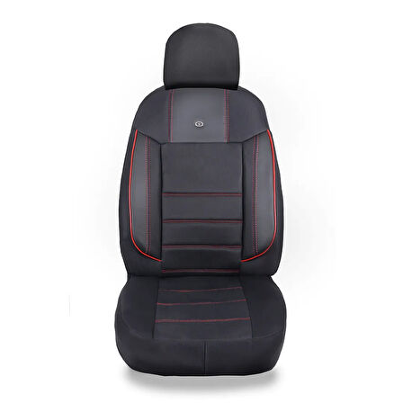 Citroen C3 Araçlara Uyumlu Oto Koltuk Kılıfı Seti - Violet Serisi Siyah/Kırmızı