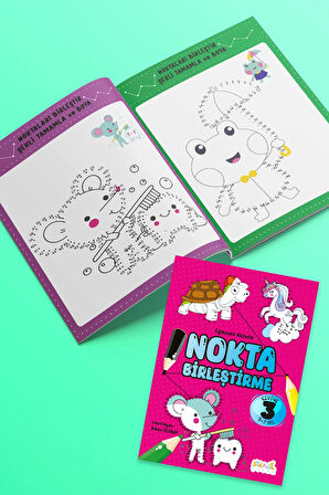 Eğlenceli Aktivite Nokta Birleştirme - Çocuklar Için Boyama Ve Aktivite Kitabı Seti (3 kitap)