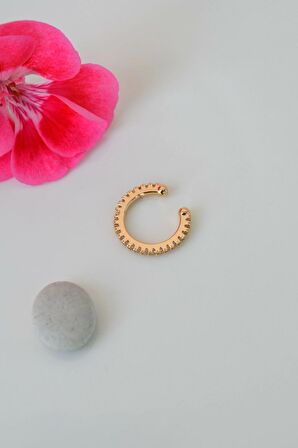 Taşlı İnce Earcuff İnce Taşlı Sıkıştırmalı Kıkırdak Küpesi