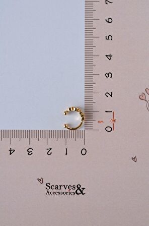 Zirkon Taşlı Earcuff Sıkıştırmalı Kıkırdak Küpesi