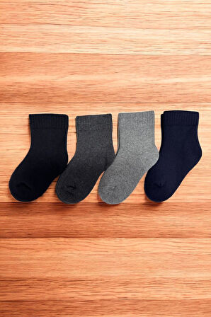 4 Çift Burun Dikişsiz Kışlık Kalın Havlu Çocuk Soket Çorap