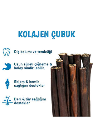 Köpek Ödülü & Ödül Maması Kolajen Stick | 30 Cm | %100 Doğal Köpek Kemiği & Çiğneme Çubuğu