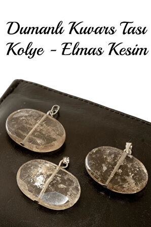 Sertifikalı Elmas Kesim AAA+ Dumanlı Kuvars Taşı Kolye