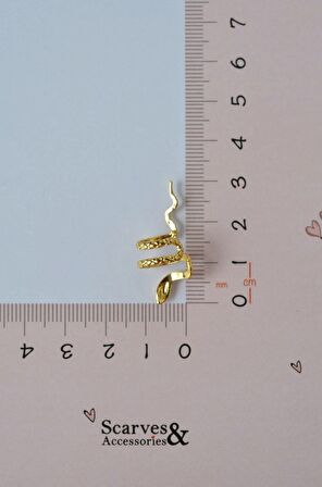 Gold Yılan Earcuff Sıkıştırmalı Kıkırdak Küpesi