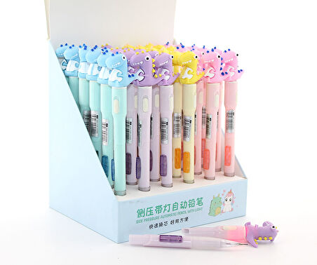 07 Uçlu Ledli Dinazor Tasarımlı Kalem