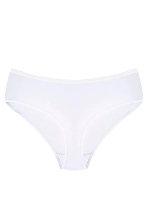 Özel Seri Günlük Kullanım Esnek Slip Kadın Bambu Külot Beyaz 3'lü Paket
