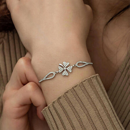 Ebuz Gümüş Yonca Bileklik