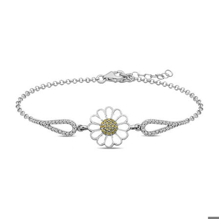 Ebuz Gümüş Papatya Bileklik