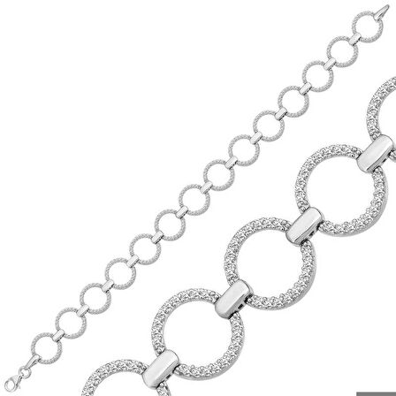 Ebuz Gümüş Yuvarlak Taşlı Kadın Bileklik