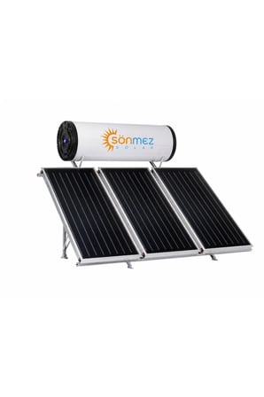 Solar 300L Emayeli Prizmatik 3 Bakır Kollektörlü Güneş Enerjili Su Isıtma Sistemi (KAPALI DEVRE BASINÇLI)