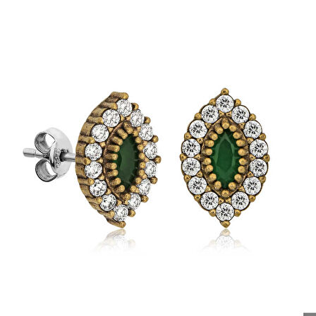 Ebuz Gümüş Otantik Mekik Çivili Kadın Küpe