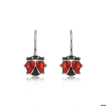 Ebuz Gümüş Sallantılı Uğur Böceği Çocuk Küpesi