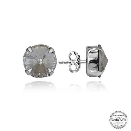 Ebuz Swarovski Crystal Taşlı Gümüş  Çivili Kadın Küpe