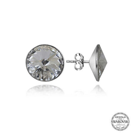 Ebuz Swarovski Crystal Taşlı Gümüş Çivili Kadın Küpe