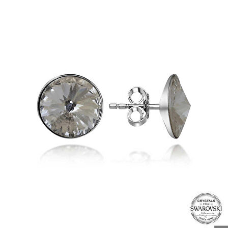 Ebuz Swarovski Crystal Taşlı Gümüş Çivili Kadın Küpe