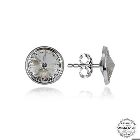 Ebuz Swarovski Crystal Taşlı Gümüş Çivili Kadın Küpe