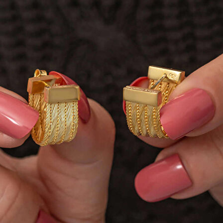 Ebuz Gümüş Trabzon Hasır Çivili Kadın Küpe