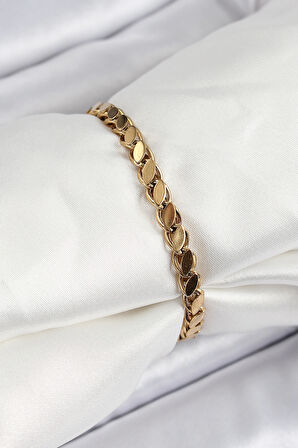 316L Çelik Arpa Model Gold Renk Kadın Bilekik