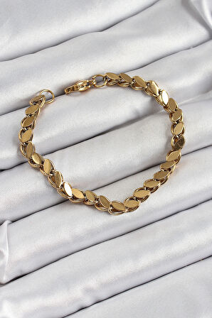 316L Çelik Arpa Model Gold Renk Kadın Bilekik