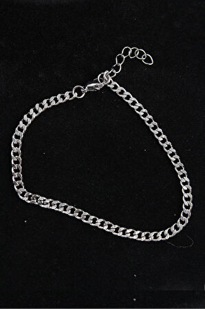 316L Çelik İnce Klasik Model Gümüş Renk Erkek Bileklik