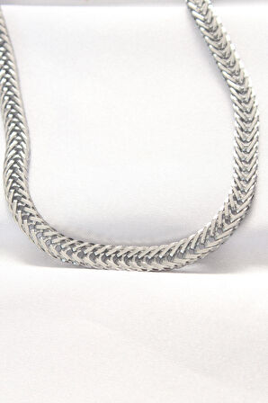 316L Çelik Silver Renk Balık Sırtı Zincir Kolye - EBJ240521W24284