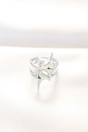 Yıldız Model Silver Renk Ayarlanabilir Yüzük - EBJ240521W24361