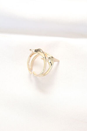 Yıldız Model Gold Renk Ayarlanabilir Yüzük - EBJ240521W24362