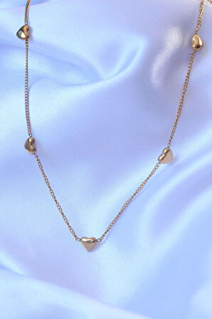 316L Çelik Gold Renk Minimal Kalp Model Kolye - EBJ240714W25386