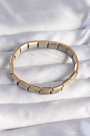 316L Çelik Çift Renk Yazılı Nomination Bileklik - EBJ240820W26757