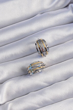 Pirinç Gold Gümüş Renkli Oval Çoklu Görünümlü Minimal Küpe - EBJ240820W26588