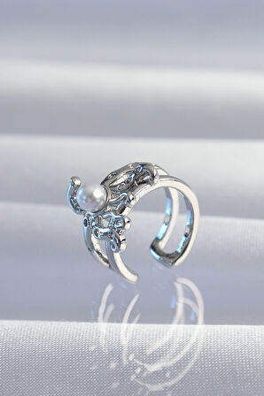 Pirinç Gümüş Renk İncili Ahtapot Earcuff Küpe - EBJ240820W26732