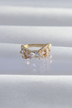 Pirinç Gold Renk Zirkon Taş Kaplama Earcuff Küpe - EBJ240820W26737