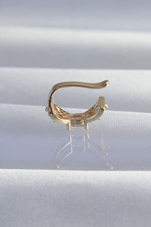 Pirinç Gold Renk Zirkon Taş Kaplama Earcuff Küpe - EBJ240820W26737