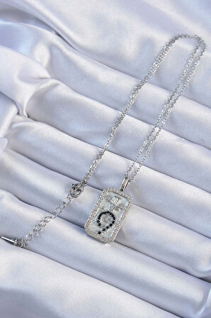 Gümüş Renk Zirkon Taşlı Minimal Papatya Figürlü Tarot Kolye - EBJ240920W28208