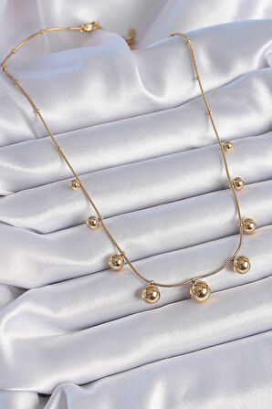 Gold Renk Top Model Kadın Kolye - EBJ241026W28674