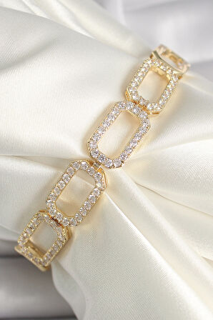 Gold Renk Zirkon Taşlı Zincir Model Xuping VIP Exclusive Seri Bileklik - EBJ241130W29603