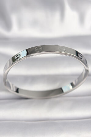 Gümüş Renk Cartier Model Kadın Bilezik - EBJ250301W31295