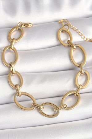 Gold Renk Halka Zincir Model Kadın Bileklik - EBJ250301W31333