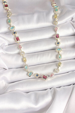 Pirinç Gold Renk Zirkon Taşlı VIP Seri Kadın Kolye - EBJ250501W32783