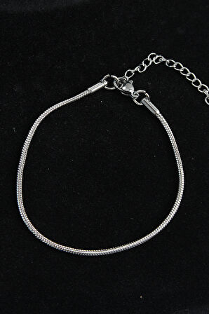 Oval İtalyan Model Gümüş Renk Erkek Bileklik - EBJ250705W36417