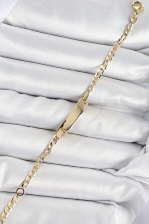 Pirinç Dikdörtgen Model Gold Renk Xuping Bebek Künyesi - EBJ250726W36638