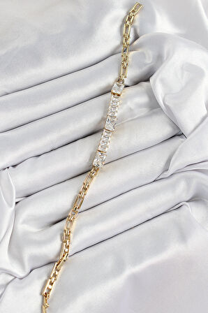 Xuping Pirinç Parçalı Su Yolu Model Gold Renk Kadın Bileklik - EBJ250726W36686